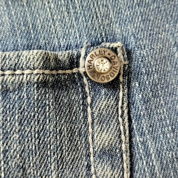 Harley Davidson Bootcut Jeans Size 2P Rhinestones 28X28 - Picture 5 of 12